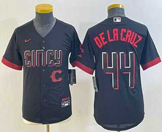 Youth Cincinnati Reds #44 Elly De La Cruz Black 2023 City Connect Cool Base Stitched Jersey,We sell and wholesale Youth Cincinnati Reds #44 Elly De La Cruz Black 2023 City Connect Cool Base Stitched Jersey on line form chian!